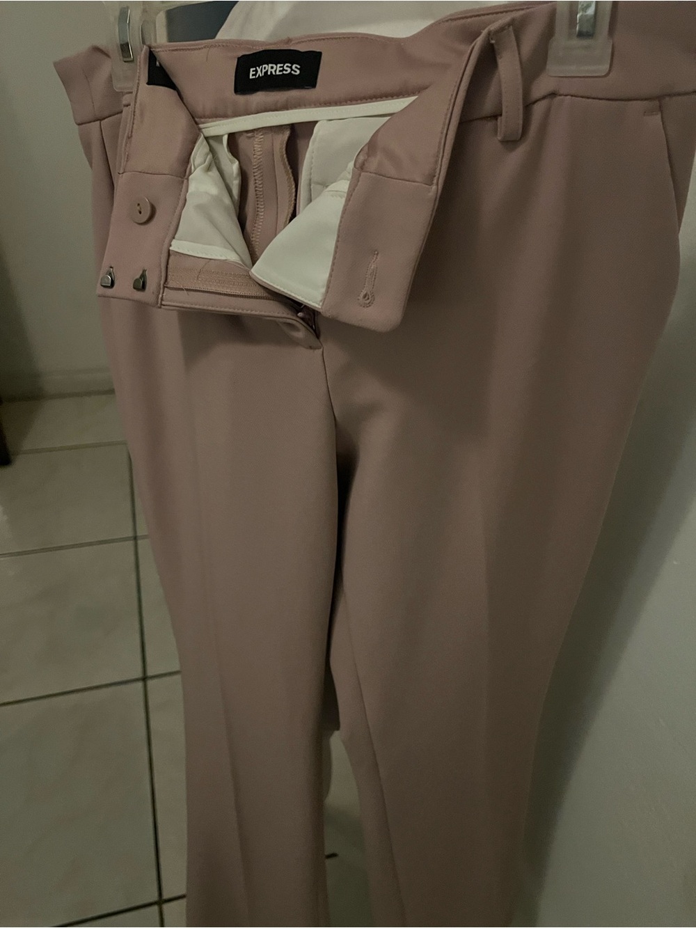 Express Mauve Pink High-Rise Tailored Dress Pants